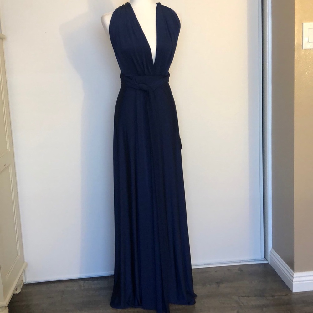 Lulus Navy Convertable top maxi dress